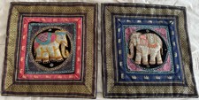 2 HOUSSES COUSSINS/ ELEPHANT/ THAÏLANDE-LAOS/ XXI SIECLE