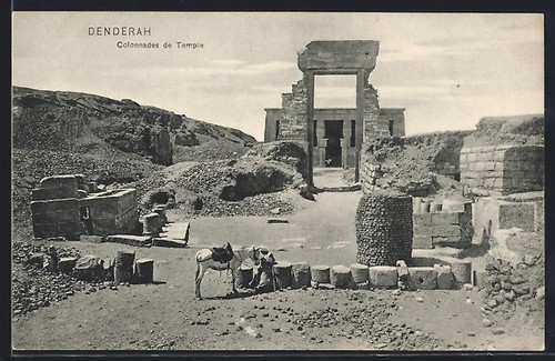 Cpa denderah colonnades de - cpa, denderah,