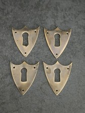 4 Entrées de Serrure, Ecusson en Laiton H 4,5 X 4 cm.