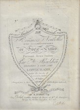 8ème Recueil de ROMANCES NOUVELLES formant 2 suites par A BOIELDIEU - c 1795