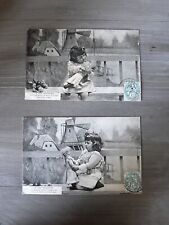 Lot De 2 Carte Postale Poupée Ancienne Éden Bébé 