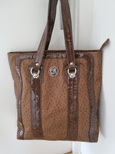 AUTHENTIQUE Grand sac à main  EMMANUELLE KHANH  Paris / Vintage bag / autruche