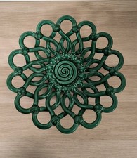 Ancienne coupe fruits tressée faience verte  Vallauris 