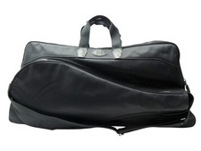 SAC DE SPORT A MAIN HERMES POUR RAQUETTE DE TENNIS TOILE NOIRE BANDOULIERE BAG