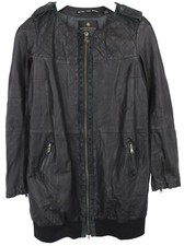 Maison Scotch Veste Femmes M Cuir Mi Longueur Daim Bordure Fermeture Éclair