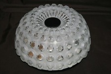 Plafonnier boule en verre poli et dépoli - base métallique noire