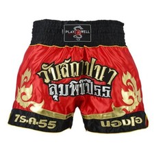 Neuf Playwell Compétition Muay Thaï Tribal Combat Short Rouge Slip Mma Pantalon