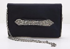 LORIS AZZARO Navy Blue Satin