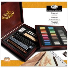 Ensemble D'Art Pastel Et Crayon Royal & Langnickel Dans Une Boîte En Bois 56Pc