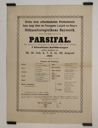Bayreuth festival 1909 - bayreuth, affiche