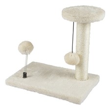 Arbre à Chat avec Jouets "1 Plateforme" 28cm Écru