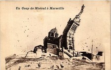 CPA Un coup de mistral a