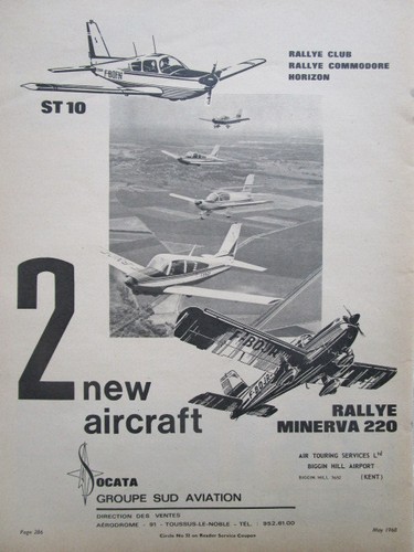 1968 pub sud aviation - aviation, socata