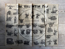 Ancienne affiche présentation Machine à bois et outillage VALENTIN 1925 2 faces