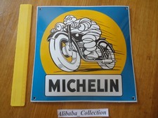 Plaque émaillée MICHELIN moto email Bibendum  carrée 30 cm