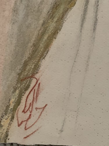 Ancien dessin pastel portrait