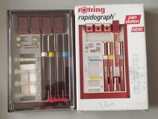 COFFRET  ROTRING RORAPIDOGRAPH  QUASI NEUF  -- 4 TÊTES STYLOS dessin écriture