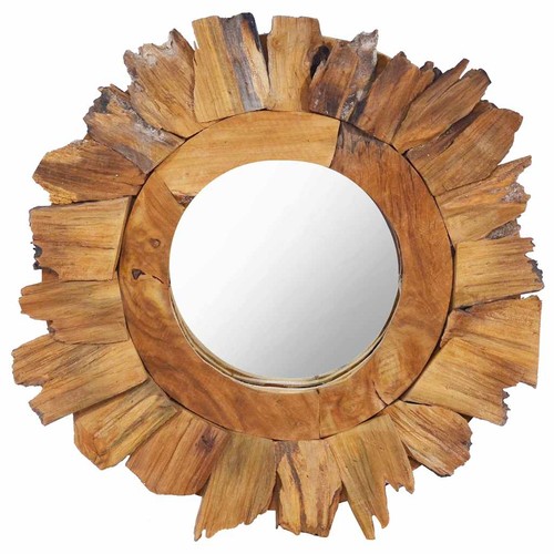 Teck miroir mural rond - 40, cm