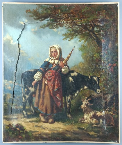 Ancien tableau jeune - tableau, "jeune