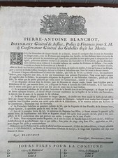 Chambéry en 1772 Rare Affiche Gabelle Savoie Pierre Blanchot Beauregard Sel