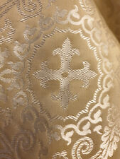 Tissu Brocard Crème Argent 160 cm x 1 mètre Neuf Gothique Halloween Renaissance