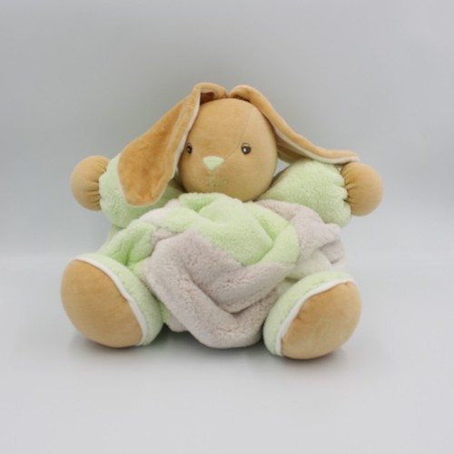 Doudou lapin plume vert - , blanc