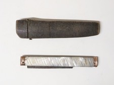 Ancien Couteau pliant nacre et or étui galuchat lame cassée  XVIIIème siècle