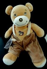 066. DOUDOU PELUCHE NOUNOURS beige marron mouchoir vichy cheval 36c ETAT NEUF*
