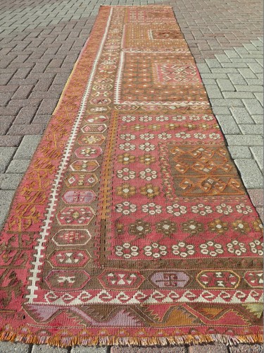 Ancien kilim turc coureur - ancien,