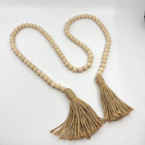 Boho wood bead garland - boho, with
