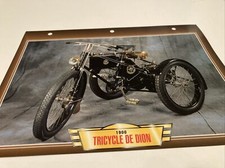 Tricycle De Dion 1900 fiche carte moto passion collection Atlas