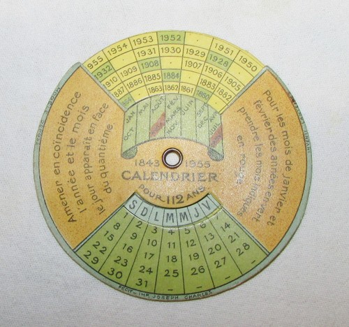 Rare calendrier perpetuel - rare,