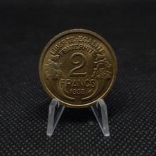 2 francs France 1938 - Morlon en Cupro-aluminium, SUP,  sous pochette