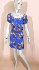 ? Louise Della Taille 44 ? Superbe robe manches courtes bleue