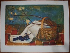 gravure lithographie de Pierre HENRY.Nature morte.Epreuve d'artiste