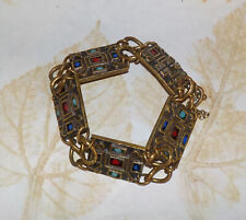 Bracelet moderniste en bronze émaillé vers 1960 signé par Dominique Piechaud