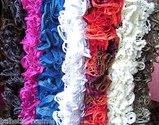 ÉCHARPE MODE à FROUFROU en laine Fantaisie tricotée main - Coloris au choix