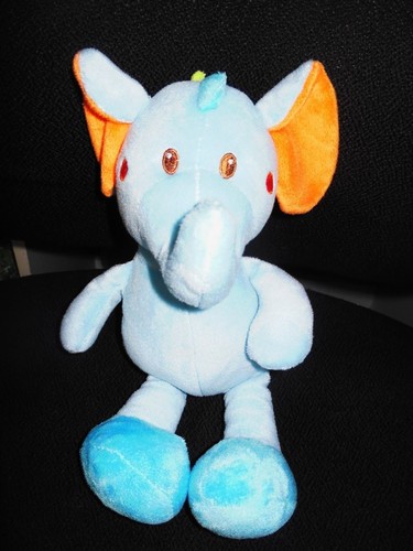 Doudou peluche éléphant bleu - doudou,