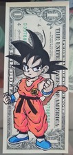 BENY  oeuvre originale manga  acrylique sur billet de 1 dollar