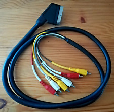 Câble rca et péritel avec adaptateur péritel mâle et 6 rca mâles 1,50 m