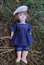 Poupée BLEUETTE 27cm_SFBJ 60 8/0 Tête Porcelaine_YEUX bleu Fixes 