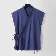 Chinois Traditionnel Vêtements Hanfu Débardeur Coton sans Manche Kimono M-9XL