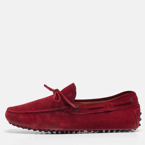 Mocassins nœud daim rouge - nœud,
