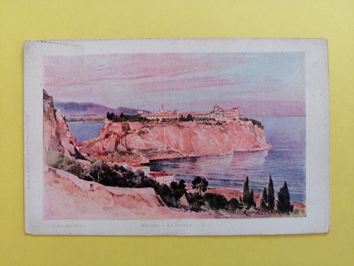 Cpa dos bleu aquarelle - dos,