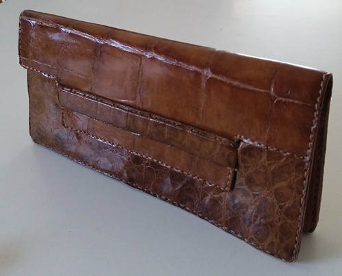 Pochette crocodile naturel - pochette,