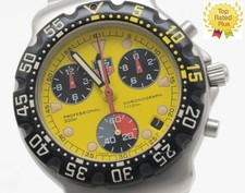 RARE *NEAR MINT* TAG Heuer Formula 1 Chronograph CA1213 Yellow Cadran Homme...