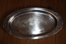Plateau Ovale Métal Argenté