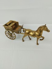 Cheval Tirant Calèche En Laiton