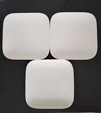 Grandes assiettes de service carré plates, porcelaine, blanche. X3. Neuf