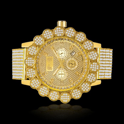 Gold finish men - gold, flower
